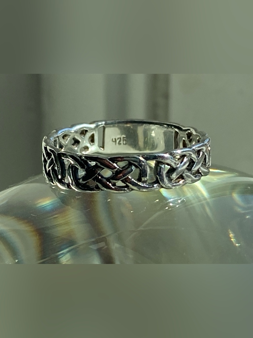 925 Sterling Silver Braided Band Ring - Silver
